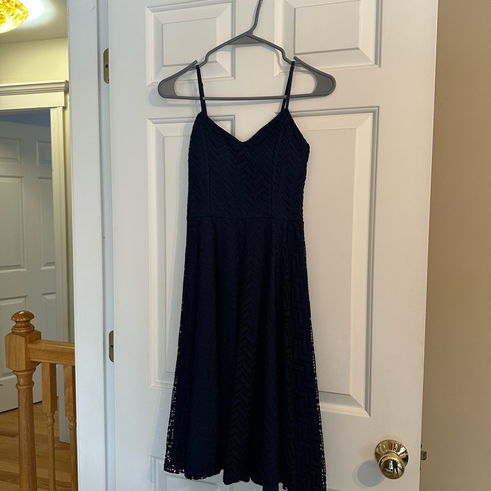 Streetwear Society Navy Lace Spaghetti Strap Dress